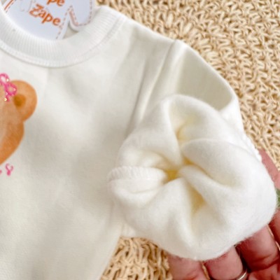Conj. Casaco Face Bear e Calça Legging - Off White